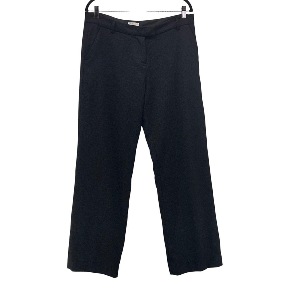 Garnet Hill Black Wide-Leg Dress Pants